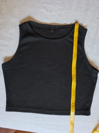 Crop Top negro Talla S Shein