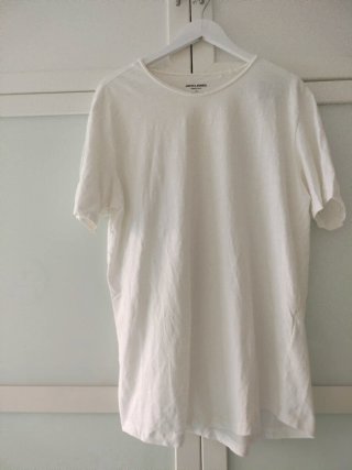 Camiseta Jack & Jones XL Cuello Roto Blanca