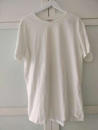 Camiseta Jack & Jones XL Cuello Roto Blanca