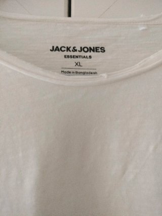 Camiseta Jack & Jones XL Cuello Roto Blanca