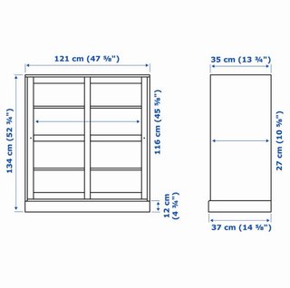 Vitrina Blanca Ikea Havsta Madera y Cristal