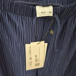 Pantalones plisados azul marino 14 años