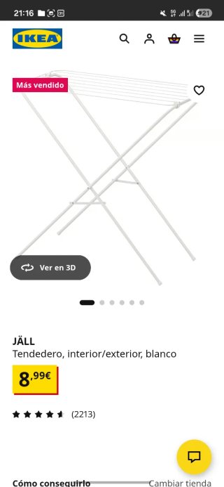Tendedero IKEA JALL blanco