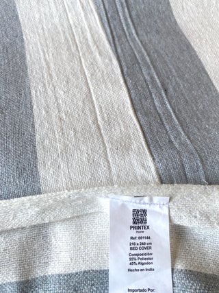 Pareo/Manta Rayas Gris y Blanco 210x240