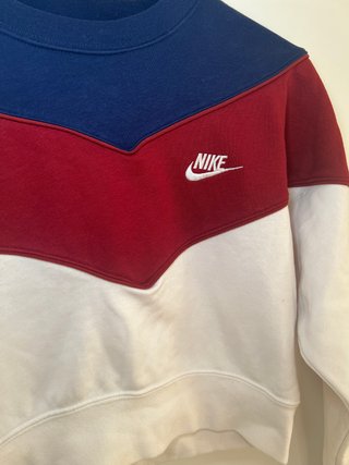 Sudadera Nike Crop Vintage XS Blanca Granate Azul