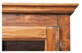 Vetrina Country in legno massello di tiglio con fi