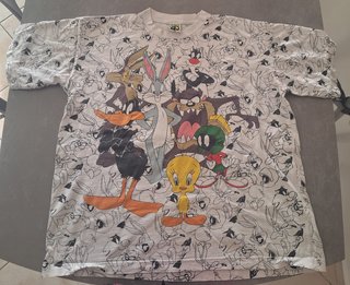 Maglietta Vintage Looney Tunes 1993 All Over Print