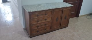 Mueble vintage madera y mármol