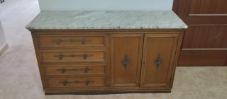 Mueble vintage madera y mármol