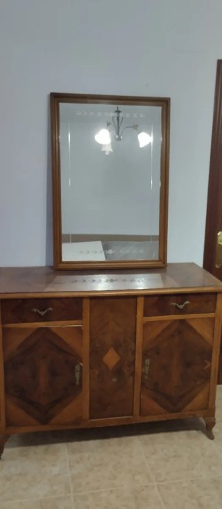 Mueble vintage madera y mármol