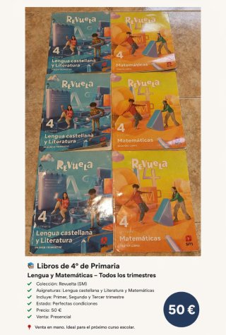 Libros de mates y lengua de cuarto de primaria