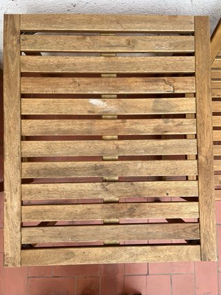 Mesa y 2 Sillas Jardín Madera Clara