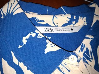 Abito Zara fantasia blu e bianco