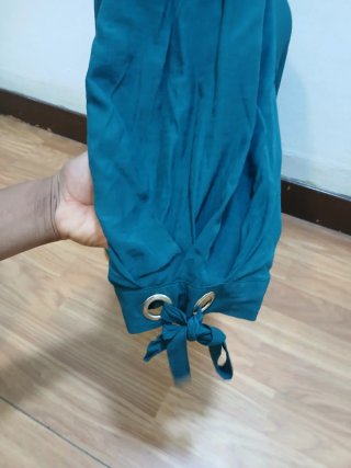 Blusa manga corta talla M color verde azulado
