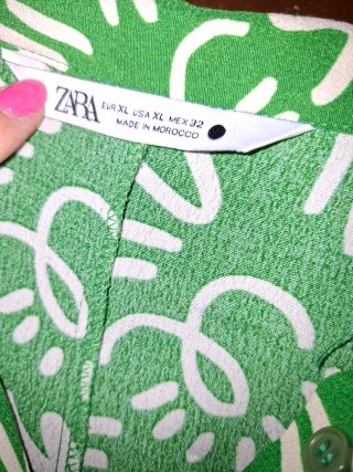 Abito Zara verde e bianco