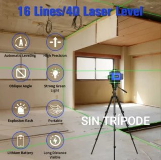 Nivel Láser GZG 360° Verde 16 líneas.