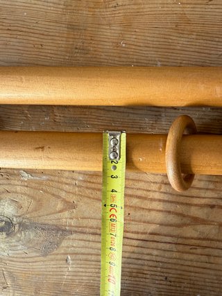 2 Barras Cortina Madera con Aros largo 80cm