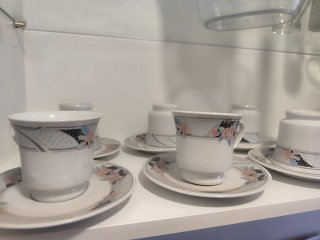 Juego de 6 tazas de café de porcelana