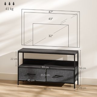 Mueble para TV de 47" con cajones plegables de tel