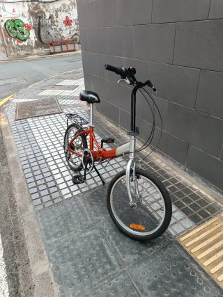 Bicicleta Plegable Naranja y Plata