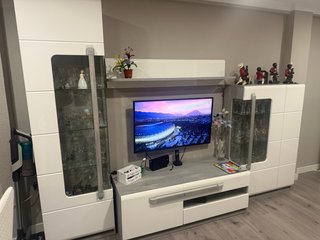 Mueble salón blanco lacado con LED
