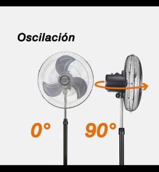 Ventilador 90W Negro/Plateado