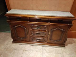 Conjunto Muebles Clásicos Madera y Mármol