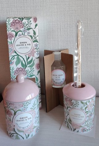 Set Vela y Difusor Green Leaves & Fig