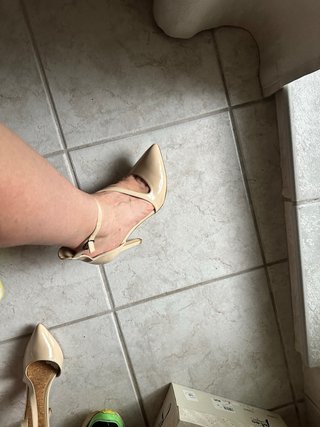 Décolleté Zara beige tacco 10 cm sandali