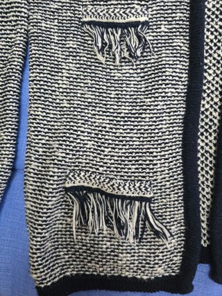 Chaqueta tejida M con flecos