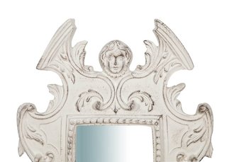 Specchiera da parete in legno finitura bianco anti