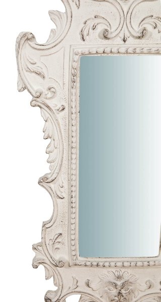 Specchiera da parete in legno finitura bianco anti