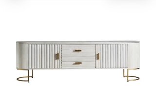 Mueble Glees color blanco y oro en madera de mango
