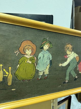 Cuadro infantil niños jugando 70s