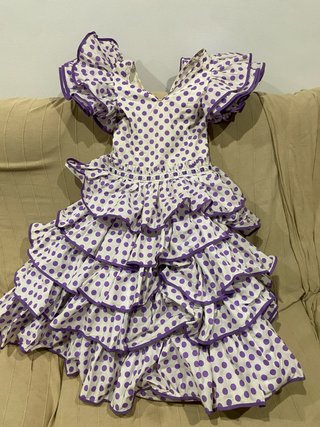Vestido Flamenca Lunares Morado Talla Única
