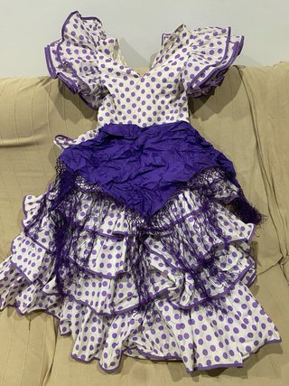 Vestido Flamenca Lunares Morado Talla Única