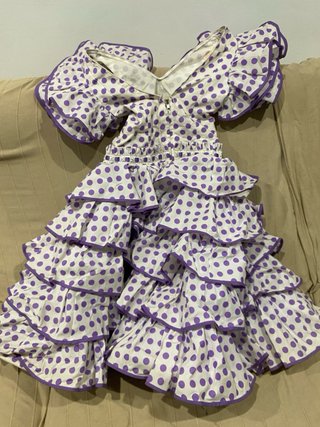 Vestido Flamenca Lunares Morado Talla Única