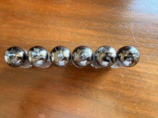 6 Vintage ECC82 12AU7 Long gray ribbed plate Tubes