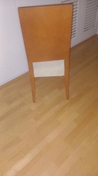 4 sillas de comedor acabado cerezo, tapizadas