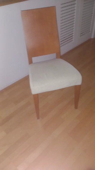 4 sillas de comedor acabado cerezo, tapizadas