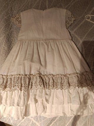 Vestido niña blanco encaje 10 años