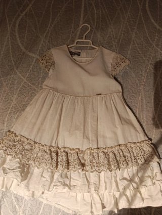 Vestido niña blanco encaje 10 años