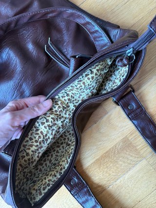 Bolso Cuero Vintage Marrón Años 80