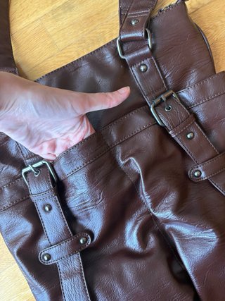 Bolso Cuero Vintage Marrón Años 80