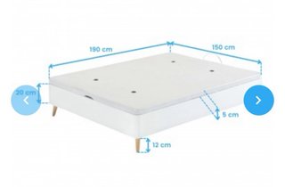 Cama Canapé Blanco Mate 150x190cm