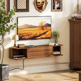 Mueble para TV de hasta 50" suspendido con tomas d