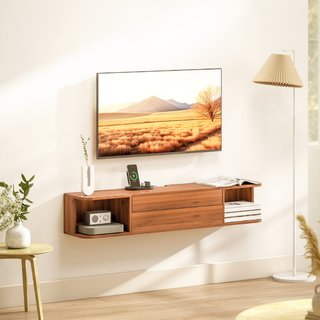 Mueble para TV de hasta 50" suspendido con tomas d