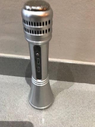 Micrófono Karaoke Bluetooth Plata