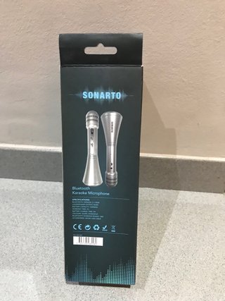 Micrófono Karaoke Bluetooth Plata
