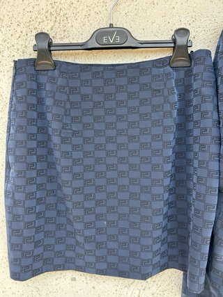 Tailleur blu con gonna Versace Vintage